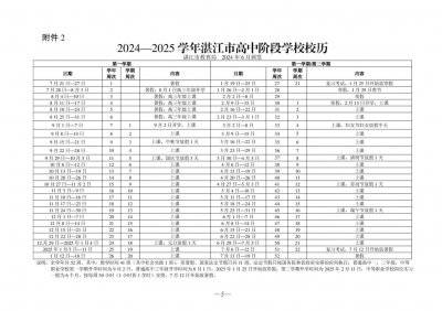 2024-2025学年湛江中小学生寒假放假时间安排（2）
