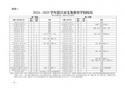 2024-2025学年湛江中小学生寒假放假时间安排