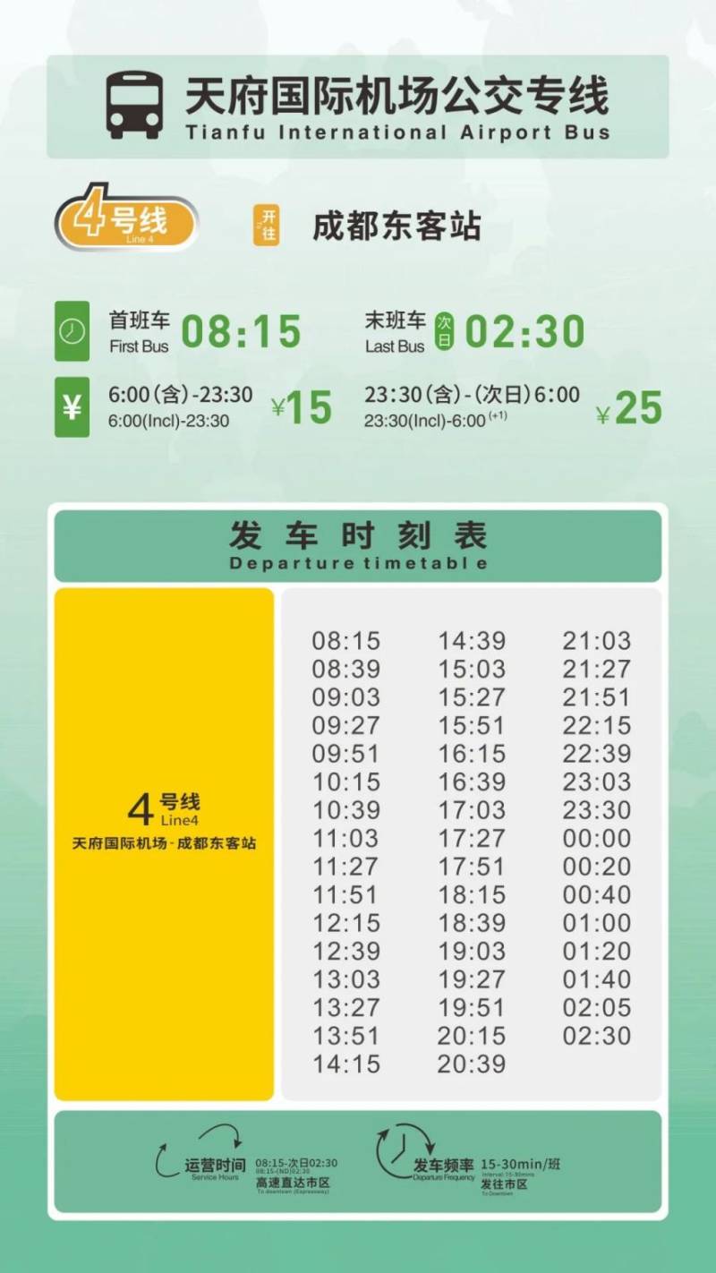 天府机场大巴时刻表2025(6) 天府机场大巴时刻表2025(6)