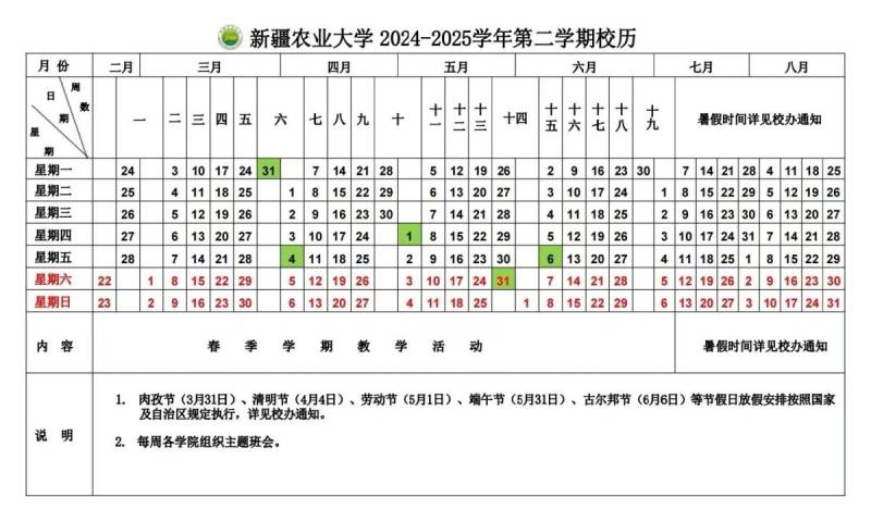 2025新疆农业大学寒假开学时间