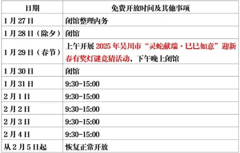 吴川图书馆春节期间免费开放时间安排的通知