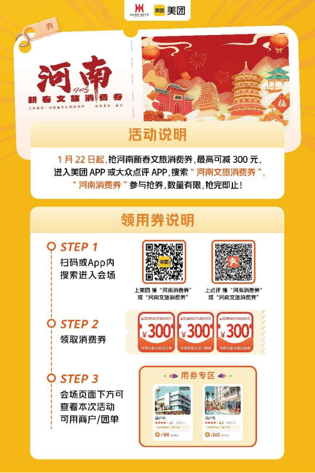 2025春节河南文旅消费券发放安排(2) 2025春节河南文旅消费券发放安排(2)