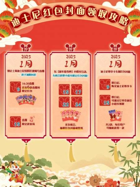 2025上海迪士尼红包封面发放时间一览(附日历）