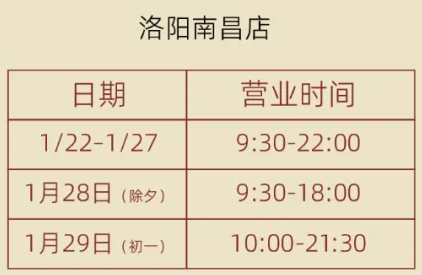 2025洛阳商场超市春节营业时间汇总(持续更新)(3) 2025洛阳商场超市春节营业时间汇总(持续更新)(3)