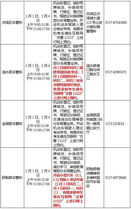 2025年春节期间全市公安政务服务窗口业务办理时间公告（4）