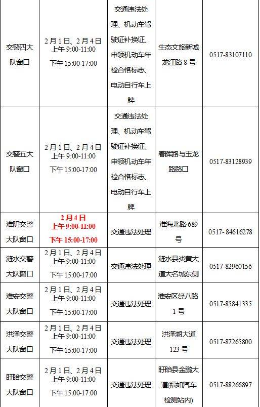 2025年春节期间全市公安政务服务窗口业务办理时间公告（7）