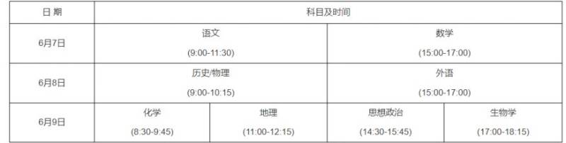 河南省2025年高考考试时间公布