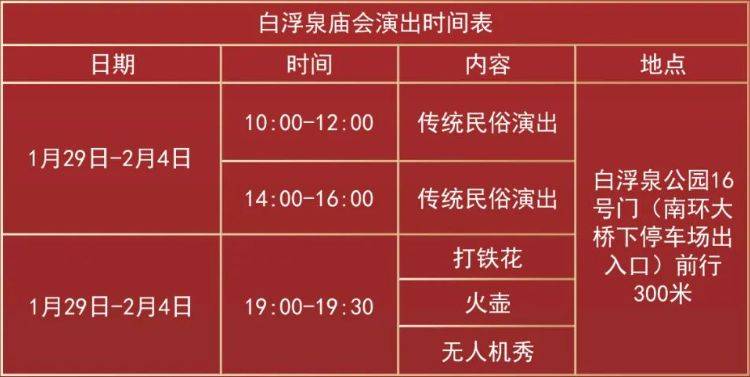 2025北京首届白浮泉新春庙会四大板块活动