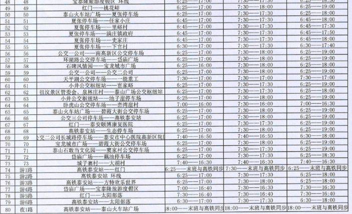 2025泰安公交春节期间运营时间（2）