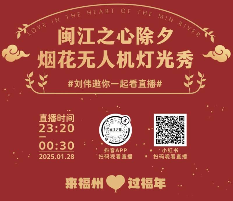2025福州闽江之心除夕烟花秀攻略（时间+地点+直播观看）