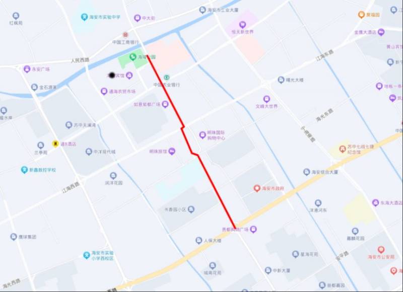 2025南通海安龙狮巡游活动交通管制路线图 2025南通海安龙狮巡游活动交通管制路线图