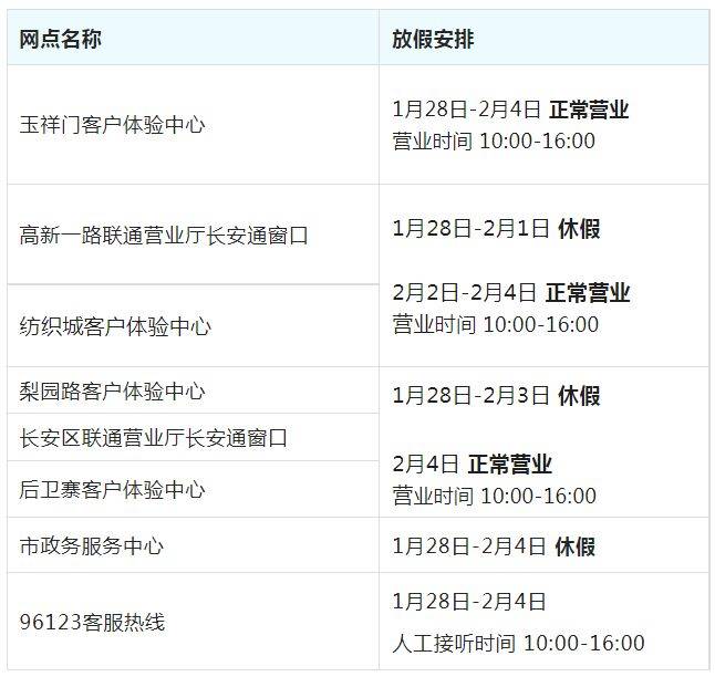 西安市长安通客服网点春节营业时间调整 西安市长安通客服网点春节营业时间调整