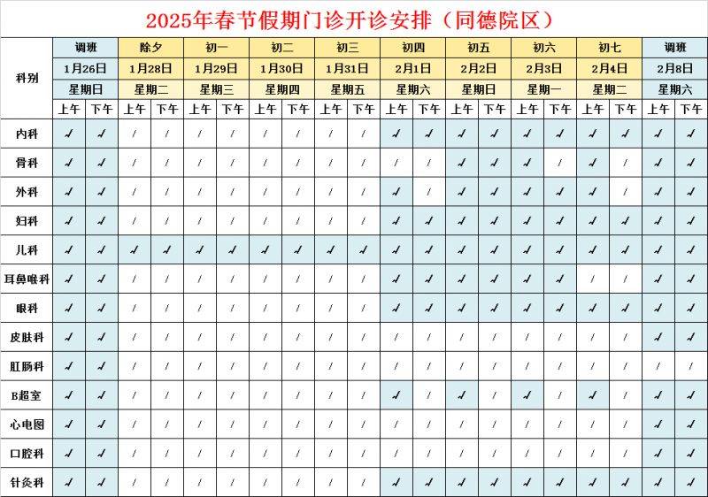 2025年春节假期广州部分市属医院开诊时间(4) 2025年春节假期广州部分市属医院开诊时间(4)