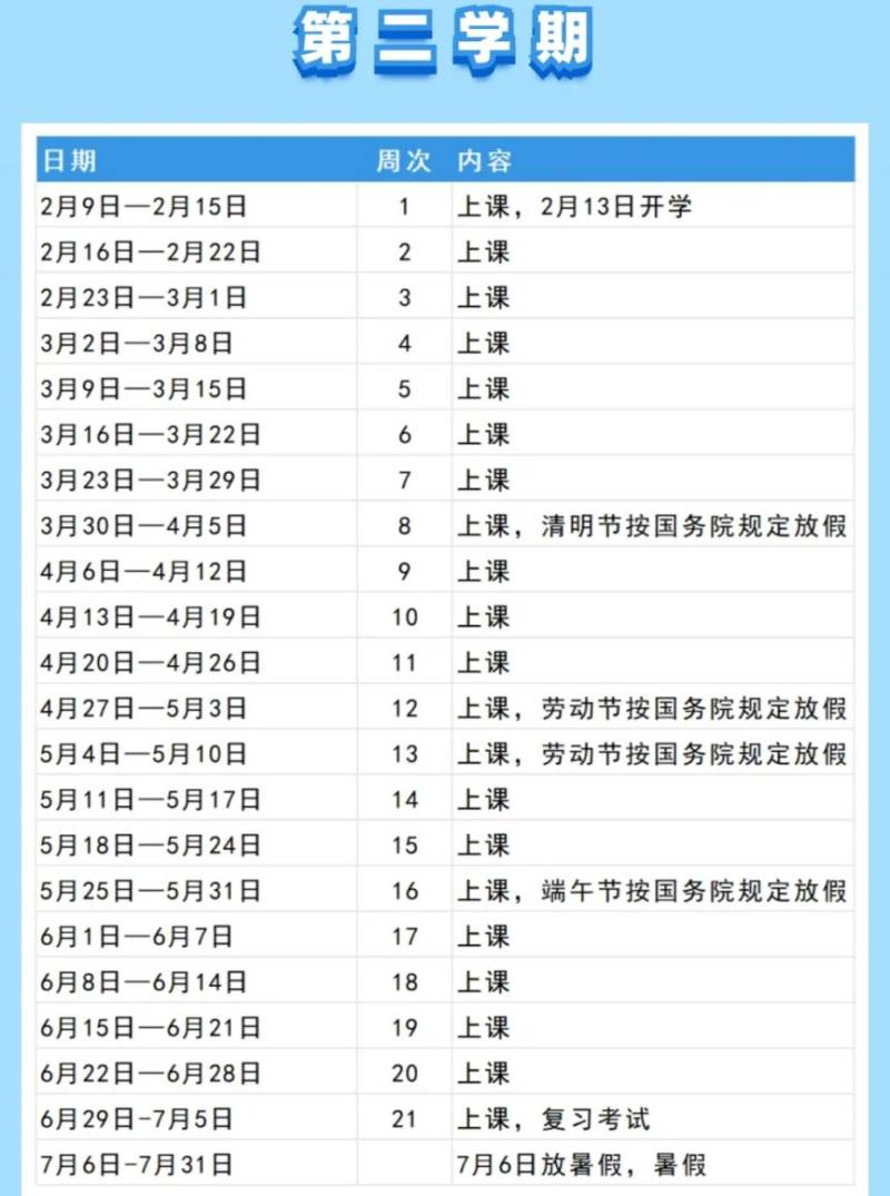 2025中山大中小学幼儿园开学时间（2）