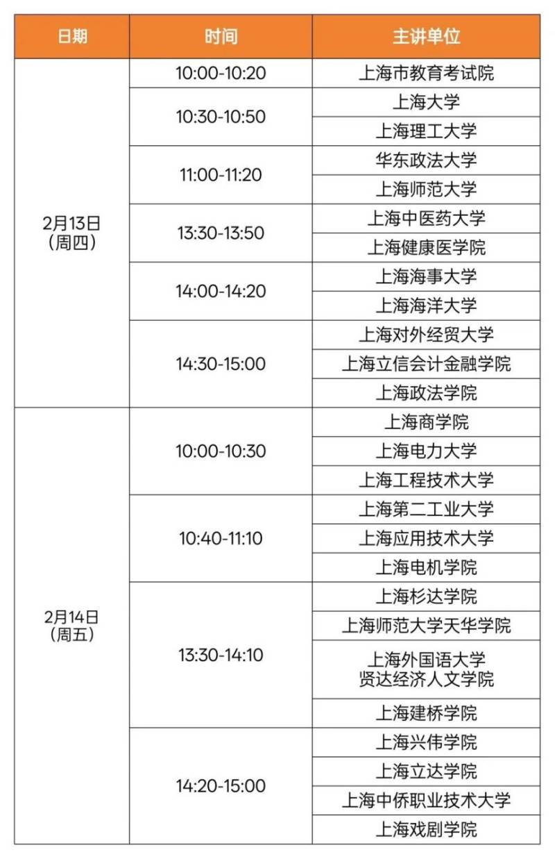 2025上海春季高考志愿填报直播时间及平台 2025上海春季高考志愿填报直播时间及平台