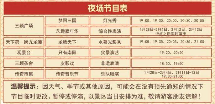 2025南阳卧龙岗新春大庙会夜场节目表