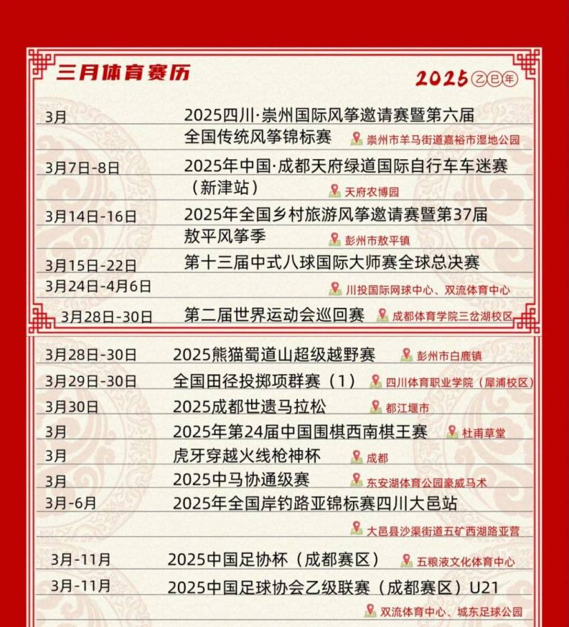 2025年成都市体育赛历（第一版）（3）