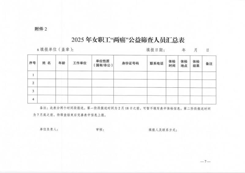 2025株洲市女职工两癌公益筛查活动申报时间（2）