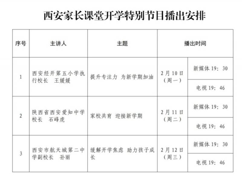 2025西安市教育局《西安家长课堂》开学特别节目(直播时间+入口) 2025西安市教育局《西安家长课堂》开学特别节目(直播时间+入口)