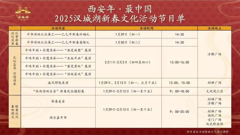 2025西安市未央区汉城湖景区元宵节活动（时间+地点）