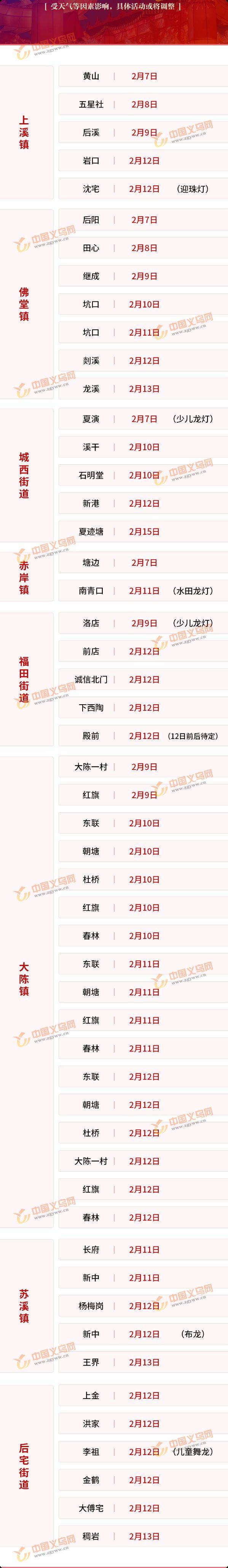 2025金华迎龙灯时间表汇总 2025金华迎龙灯时间表汇总