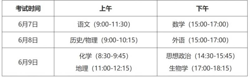 2025宁夏高考什么时候开始
