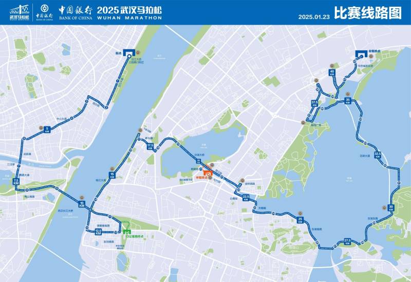 武汉汉马比赛起点终点及路线图2025