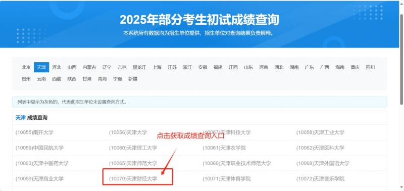 2025天津财经大学考研初试成绩查询时间及网址