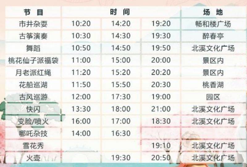 2025泉州永春北溪文苑桃花节活动时间表