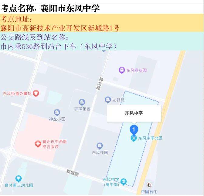 2025湖北省市县乡考试录用公务员笔试襄阳考区考点地图（10）