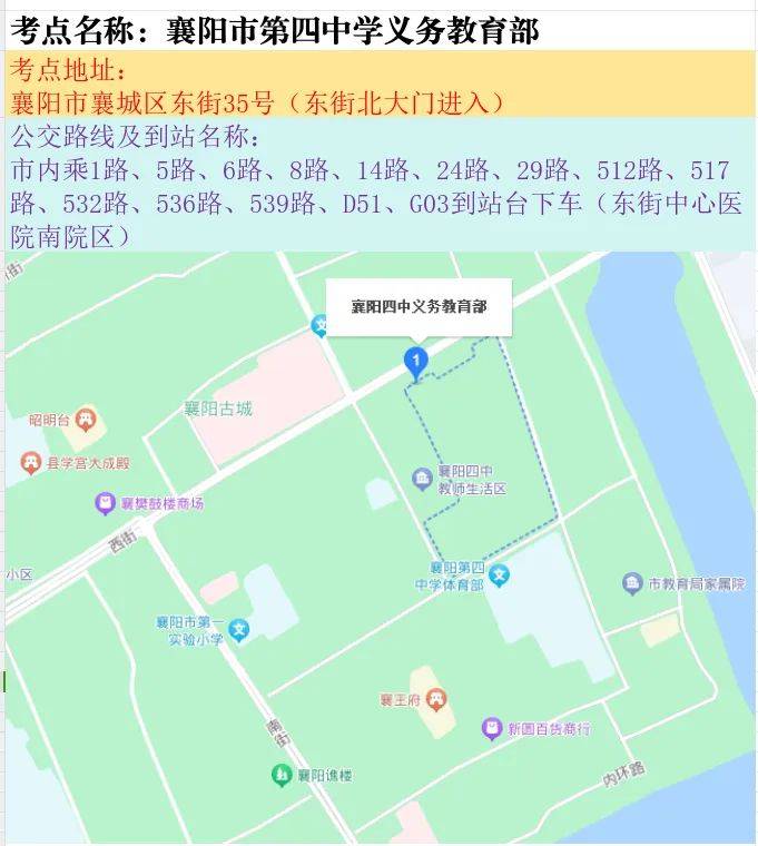 2025湖北省市县乡考试录用公务员笔试襄阳考区考点地图（18）