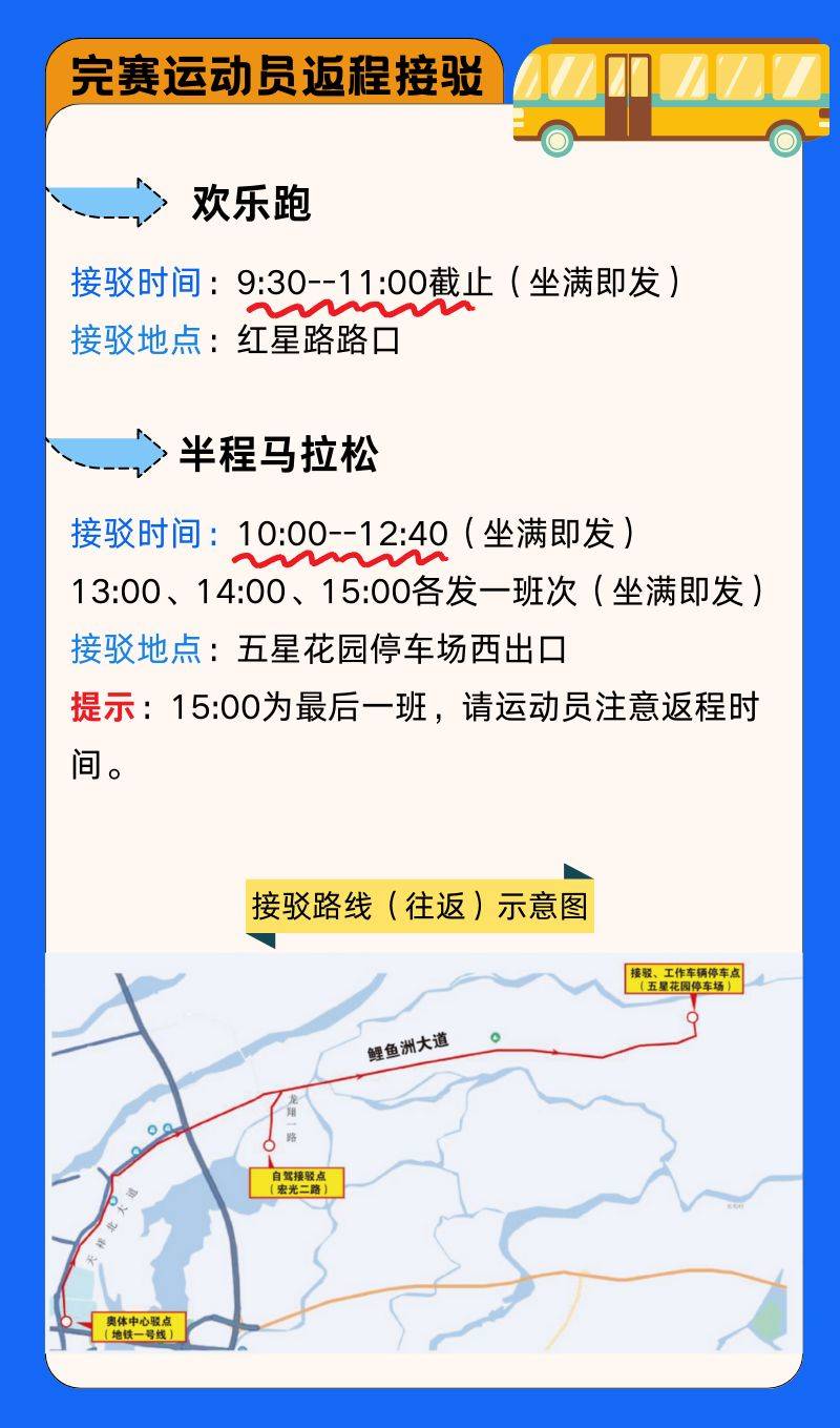 2025南昌鄱阳湖半程马拉松大巴车接驳指南（时间+路线）（3）