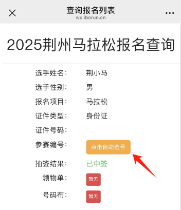 荆州马拉松参赛选手分区查询入口官网及流程2025（4）